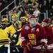 The Michigan team celebrates sophomore right wingman Zach Hyman's goal in the first period of the game against Ferris State on Friday, Mar. 1. Daniel Brenner I AnnArbor.com